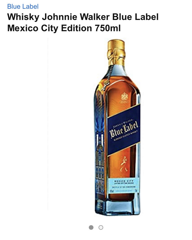Whisky Blue Label Mexico City  alcohol collectible - Main Image 1