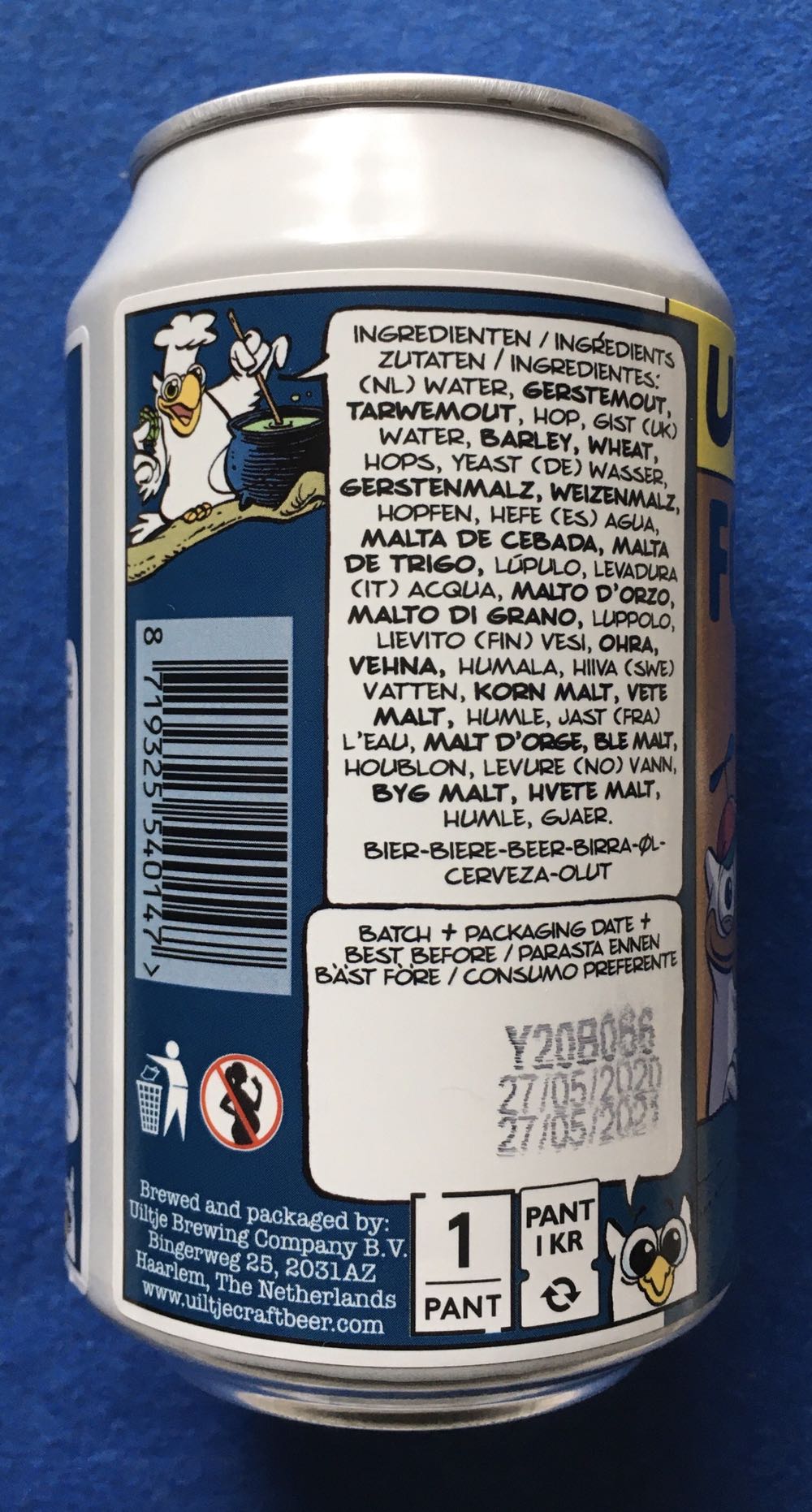 For My #1 - Uiltje Brewing Company (330 mL) alcohol collectible [Barcode 8719325540147] - Main Image 4