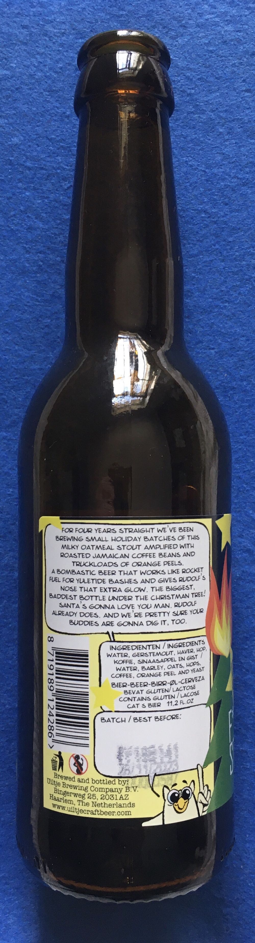 F*ck De Kerstboom Staat In De Fik!! - Uiltje Brewing Company (330 mL) alcohol collectible [Barcode 8719189124286] - Main Image 4