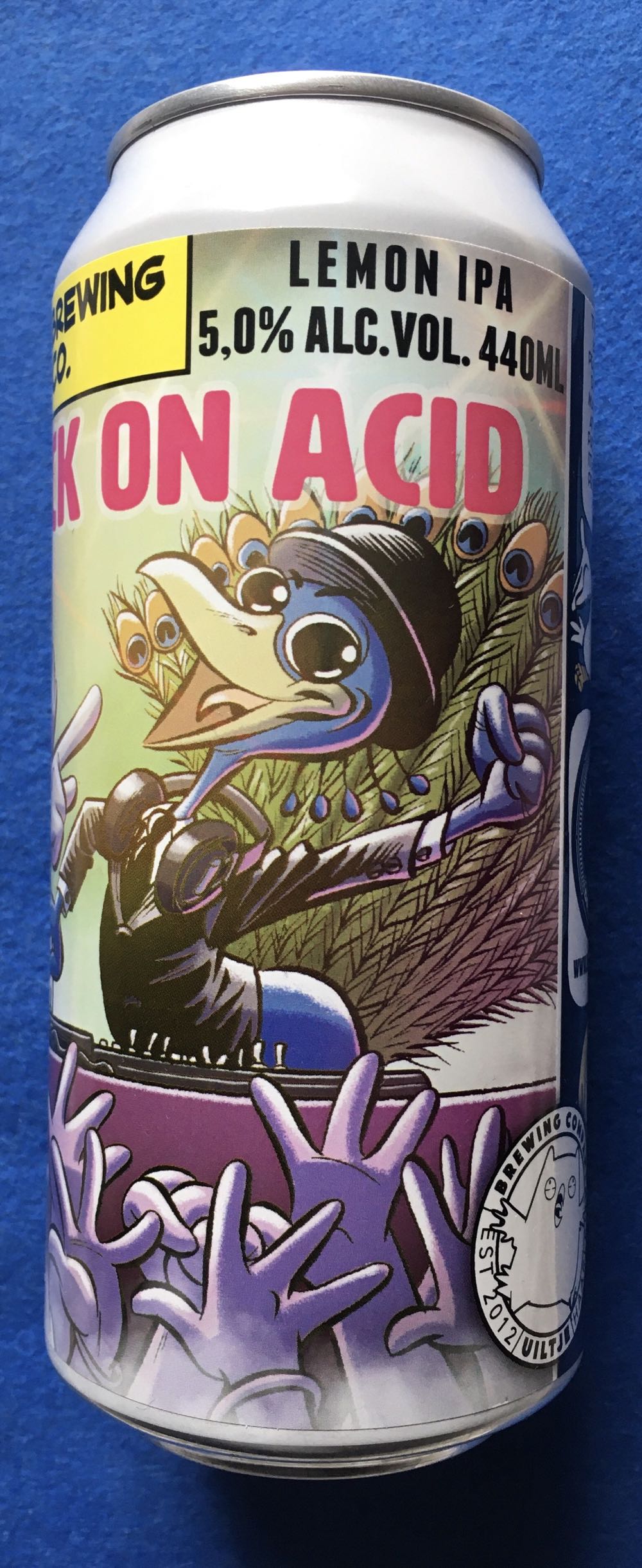 Peacock On Acid - Uiltje Brewing Company (440 mL) alcohol collectible [Barcode 8719325539844] - Main Image 2