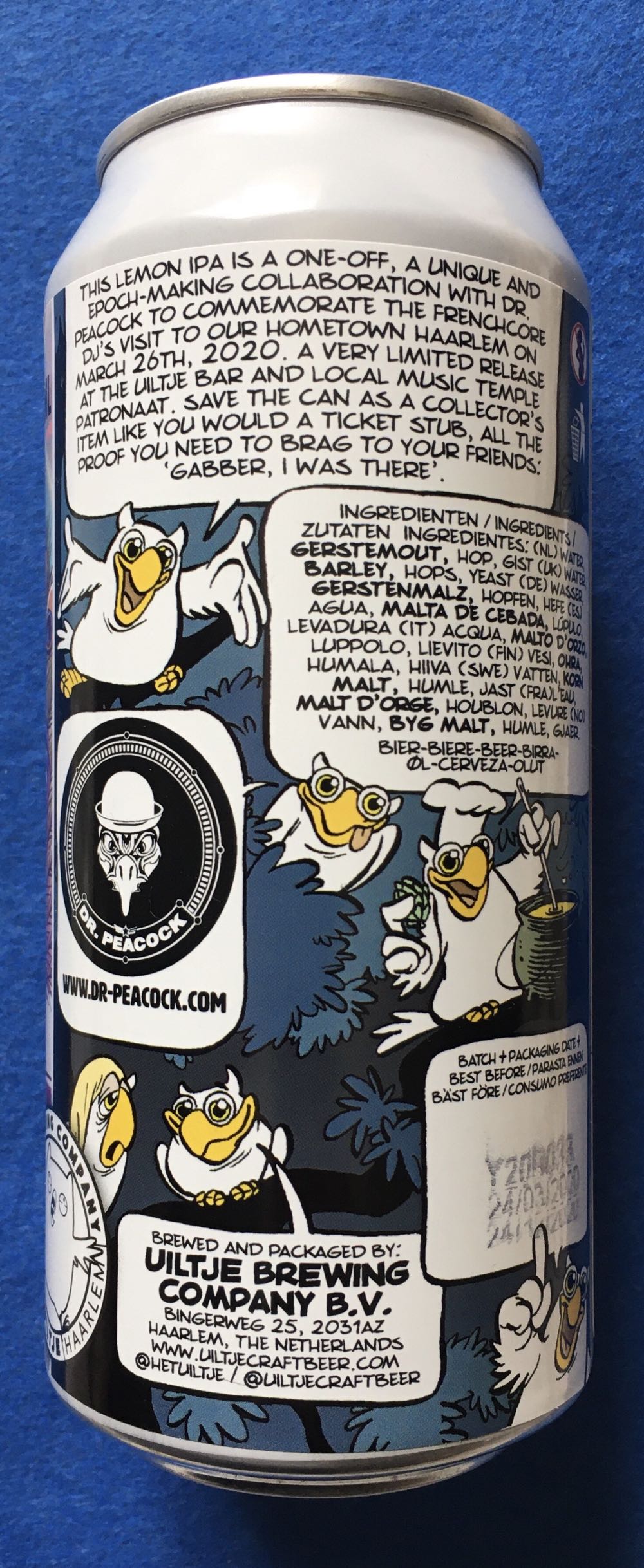 Peacock On Acid - Uiltje Brewing Company (440 mL) alcohol collectible [Barcode 8719325539844] - Main Image 3