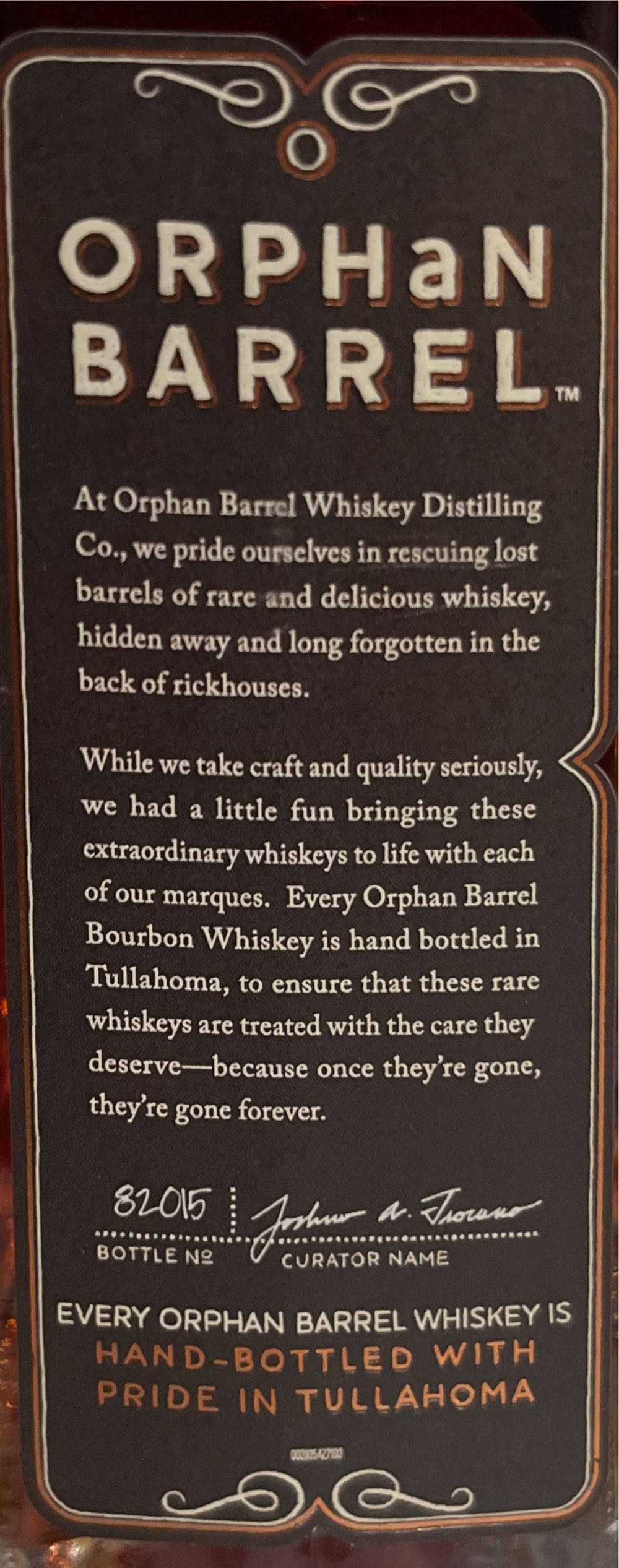 Orphan Barrel Rhetoric 25 Yr - Orphan Barrel Distillery (750 mL) alcohol collectible [Barcode 082000790372] - Main Image 3