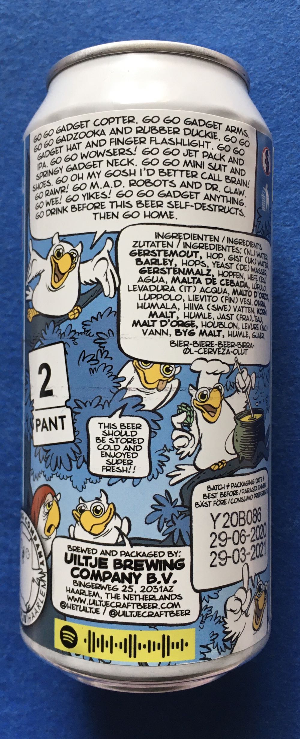 Go Go Gadget.. IPA! - Uiltje Brewing Company (440 mL) alcohol collectible [Barcode 8719325540017] - Main Image 3