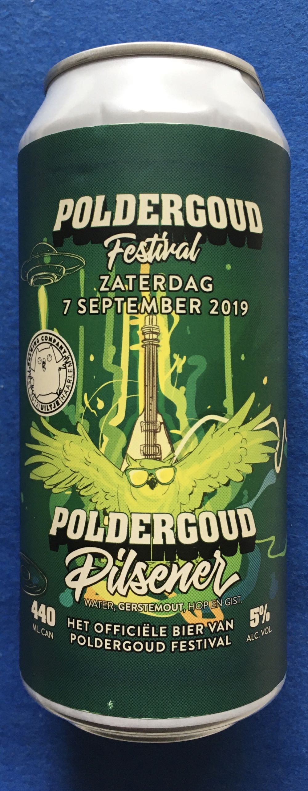 Poldergoud Pilsener - Uiltje Brewing Company (440 mL) alcohol collectible [Barcode 8719325539165] - Main Image 4