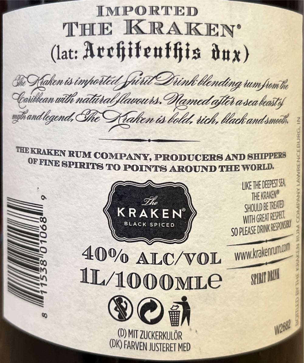 Кракен - The Kraken Rum Company (1 L) alcohol collectible [Barcode 811538010689] - Main Image 2