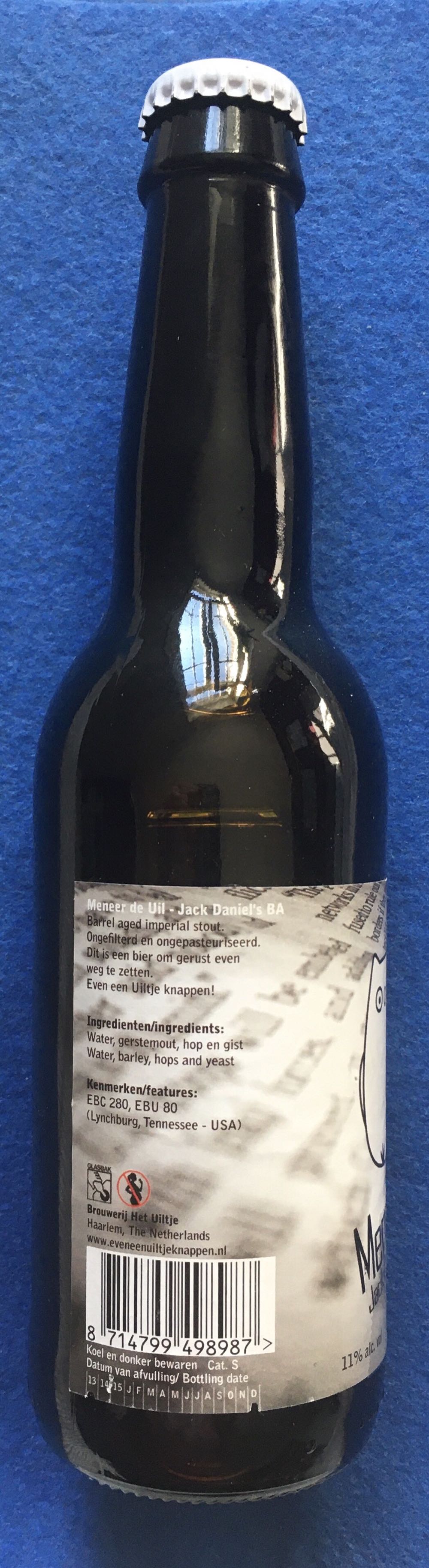 Meneer De Uil Jack Daniels - Uiltje Brewing Company (330 mL) alcohol collectible [Barcode 8714799498987] - Main Image 2