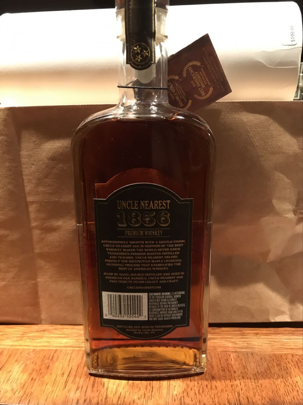 Whiskey - Uncle nearest 1856 (750 mL) alcohol collectible [Barcode 040232555442] - Main Image 2