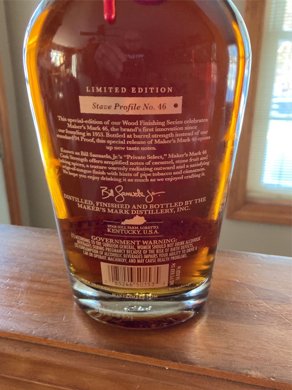 Maker’s Mark 46 Cask Strength (Original) - Makers Mark Distillery, Inc. (750mL) alcohol collectible [Barcode 085246501535] - Main Image 2