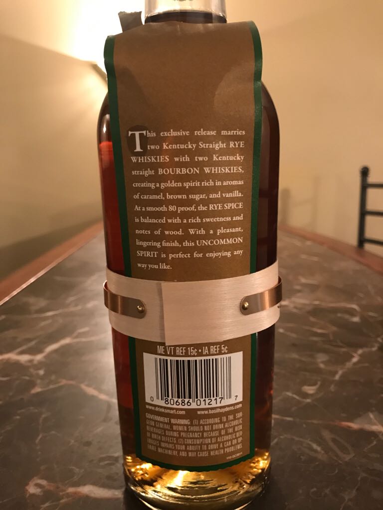 Basil Hayden’s Two By Two Rye - Kentucky Springs Distilling Co. (750mL) alcohol collectible [Barcode 080686012177] - Main Image 2