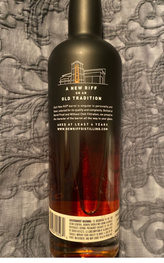 New Riff 4 Year Old Rye - New Riff Distilling (750 mL) alcohol collectible [Barcode 856302005270] - Main Image 2