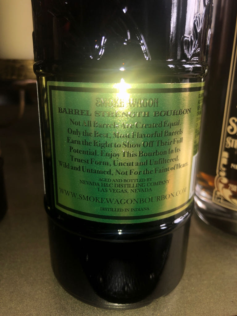 Smoke Wagon Uncut Unfiltered Bourbon Whiskey - Nevada H&C Distilling Company (750mL) alcohol collectible [Barcode 858764003047] - Main Image 2