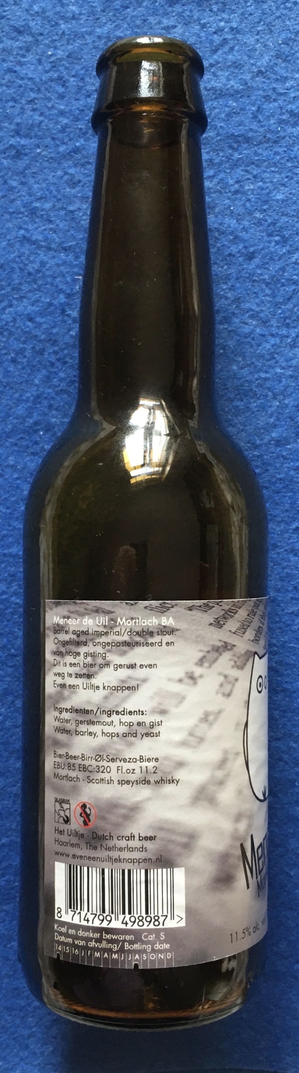 Meneer De Uil Mortlach - Uiltje Brewing Company (330 mL) alcohol collectible [Barcode 8714799498987] - Main Image 2