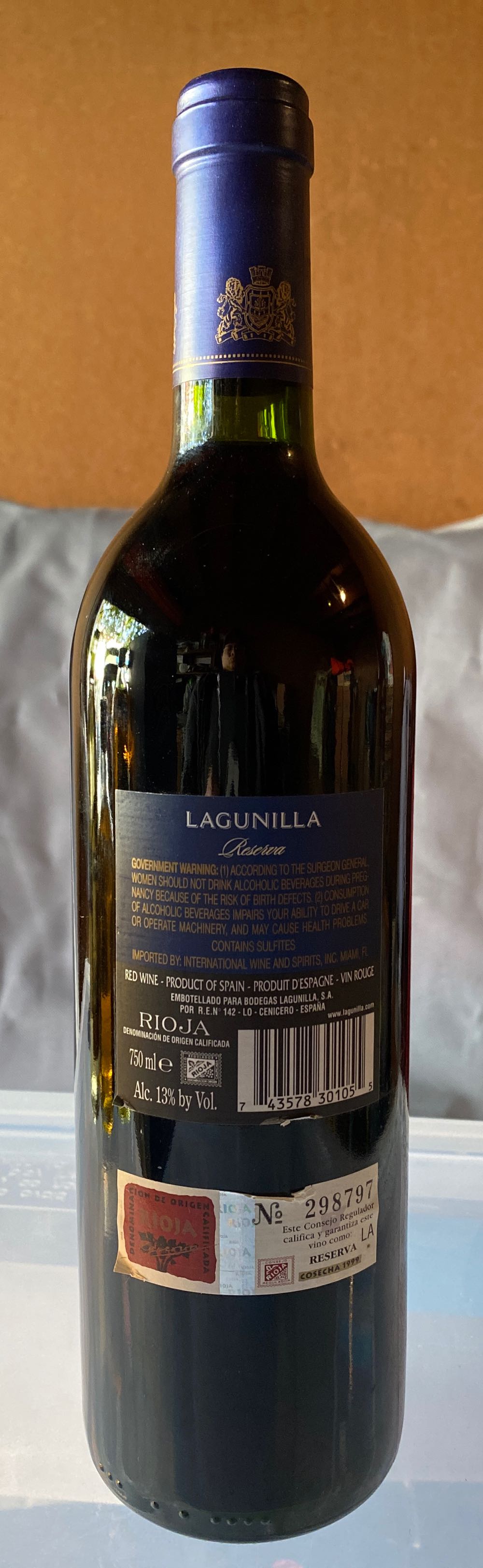 Rioja Lagunilla Reserva 1999  (750 mL) alcohol collectible [Barcode 743578301055] - Main Image 2