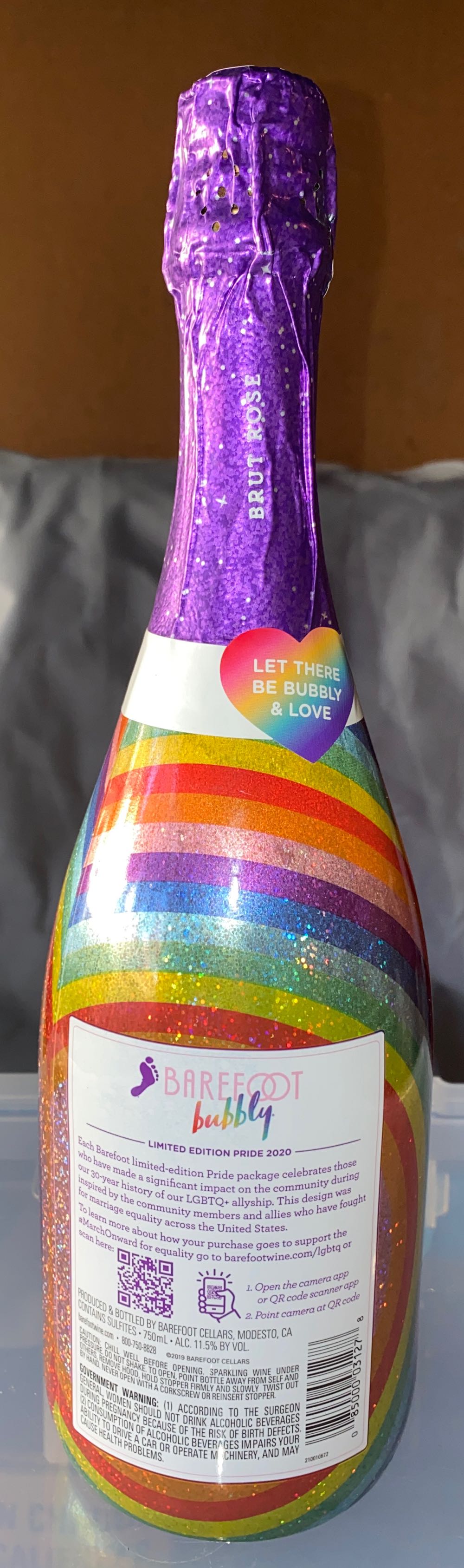 Barefoot Brut Rosé Bubbly - Barefoot (750 mL) alcohol collectible [Barcode 085000031278] - Main Image 2