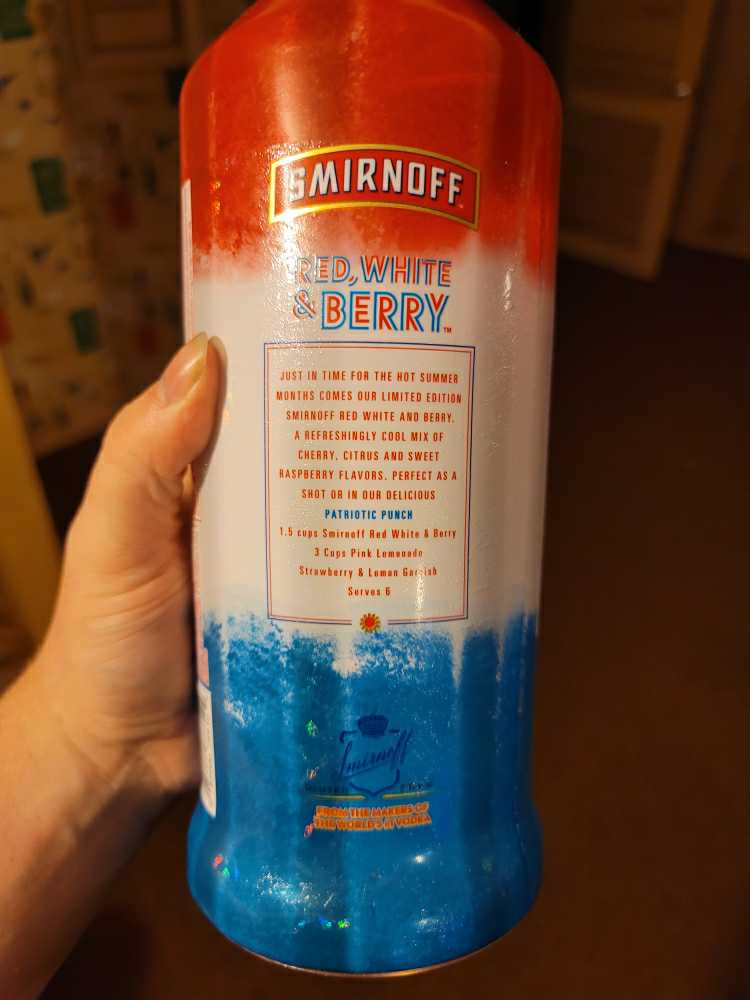 Smirnoff Red, White & Blue  (1.75 L) alcohol collectible [Barcode 082000788102] - Main Image 2