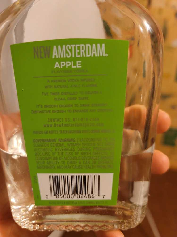 New Amsterdam Apple  (375 mL) alcohol collectible [Barcode 085000024867] - Main Image 2