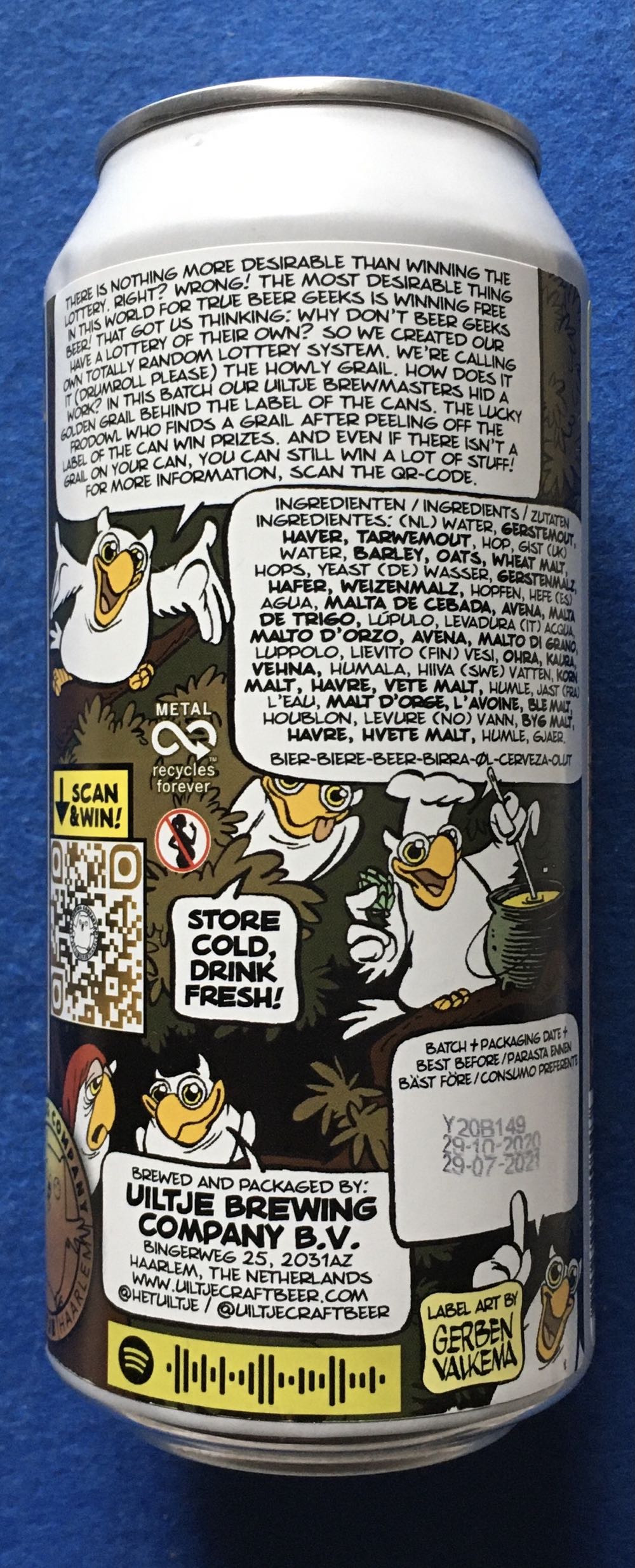 The Howly Grail - Uiltje Brewing Company (440 mL) alcohol collectible [Barcode 8719325540543] - Main Image 3