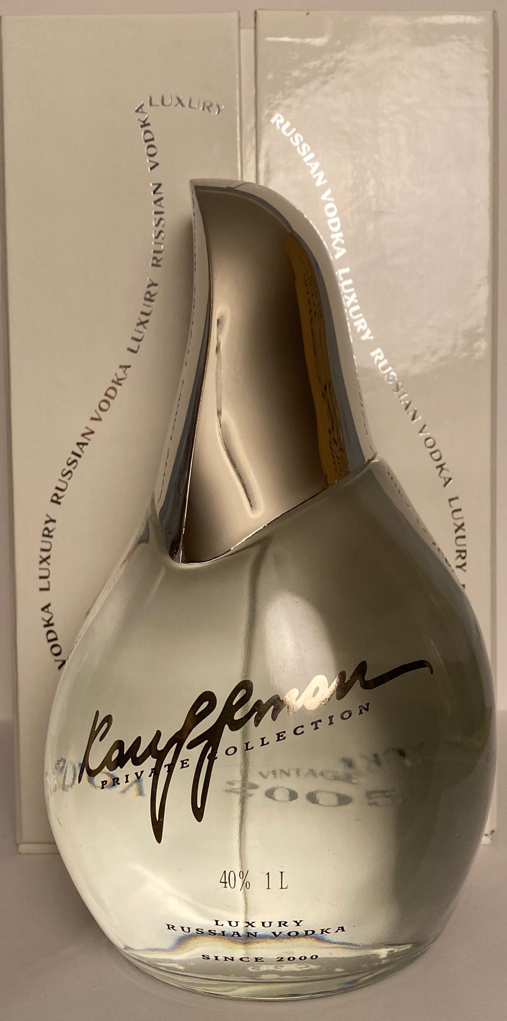 Kauffman Vodka Private Collection Vintage 2005 - Kristall, Kaluga (1000 mL) alcohol collectible [Barcode 4607090120555] - Main Image 3
