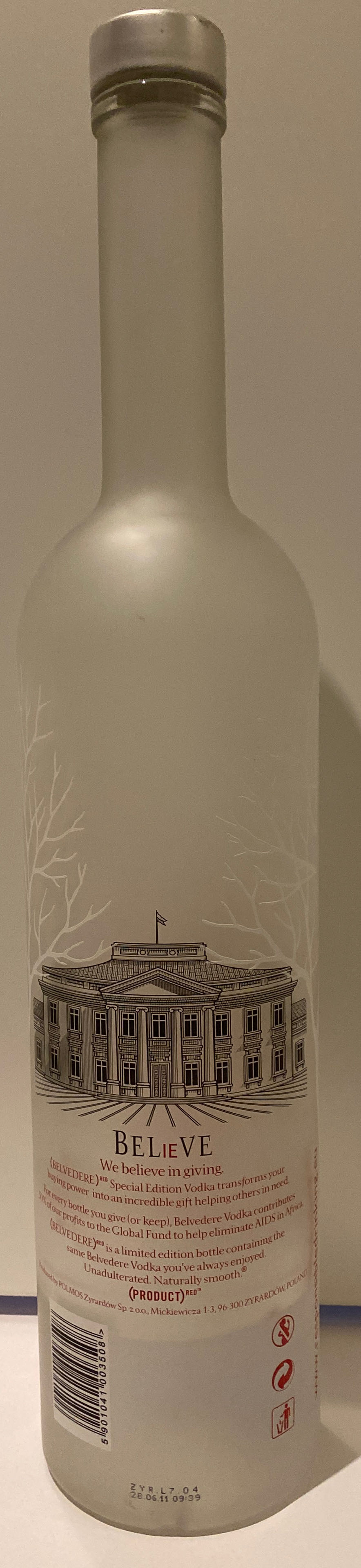 Belvedère Vodka Special Edition (product) Red 1,75L - Polmos Zyrardów (1750 mL) alcohol collectible [Barcode 5901041003508] - Main Image 2