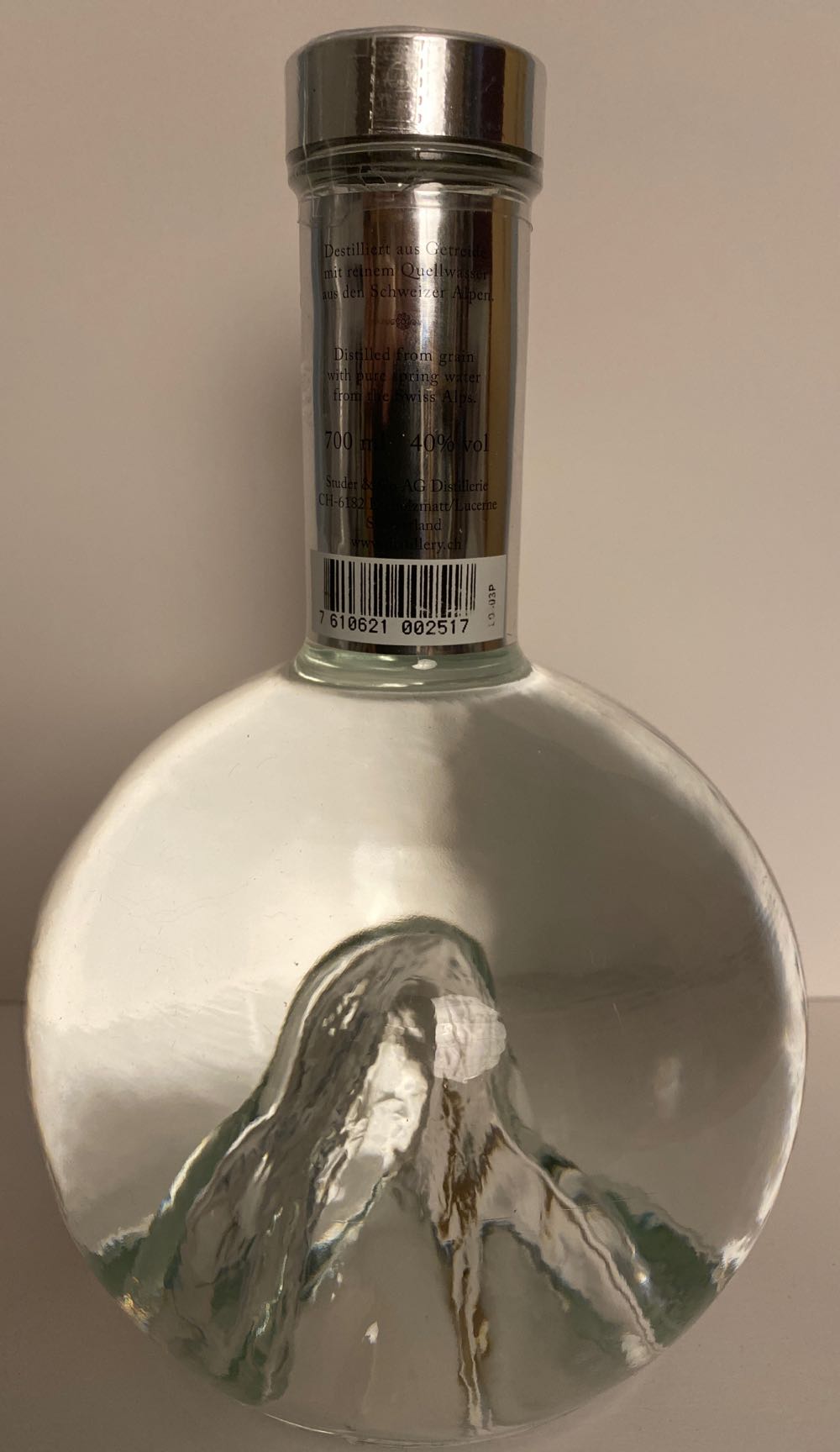 Studer Swiss Classic Vodka 40% Vol. 07l - Studer & C AG Distillery (700 mL) alcohol collectible [Barcode 7610621002517] - Main Image 4