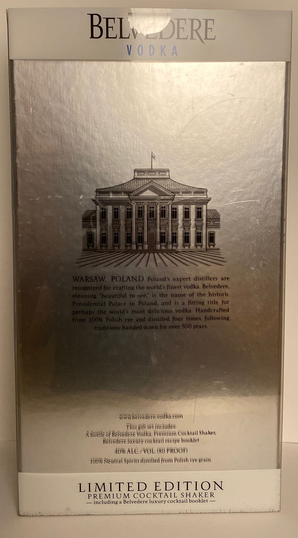 Belvedere Limited Edition Premium Cocktail Shaker - Polmos Zyrardów (700 mL) alcohol collectible [Barcode 5901041001986] - Main Image 2