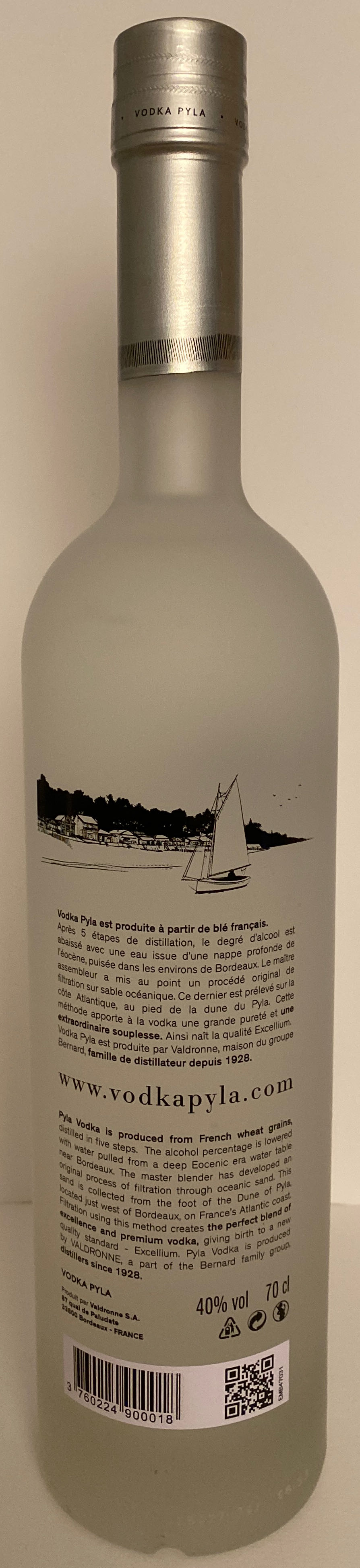 Pyla Excellium Vodka Pyla Vodka Excellium - Valdronne Sa (700 mL) alcohol collectible [Barcode 3760224900018] - Main Image 3