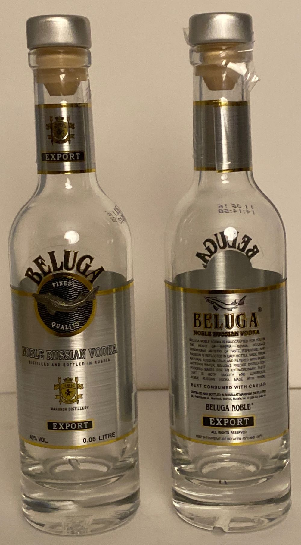 Vodka Beluga - Mariinsk Distillery (50 mL) alcohol collectible [Barcode 4603928003373] - Main Image 2
