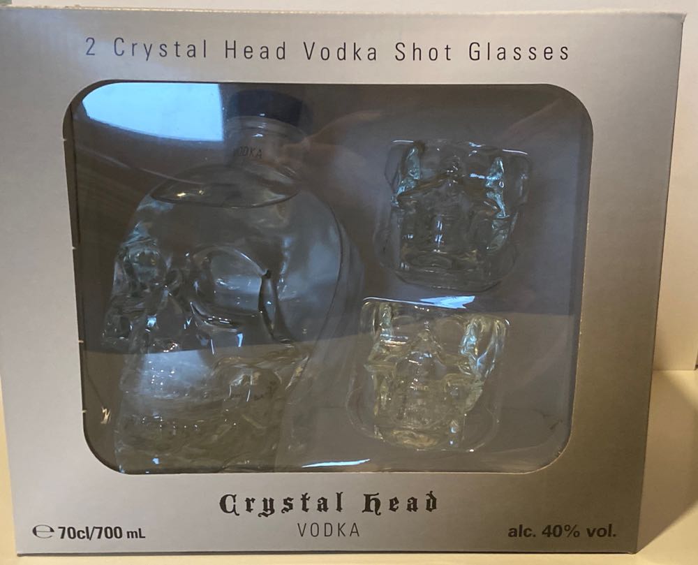 Crystal Head Vodka Gift With 2 Shot Glasses - Globefill Inc (700 mL) alcohol collectible [Barcode 627040411537] - Main Image 2