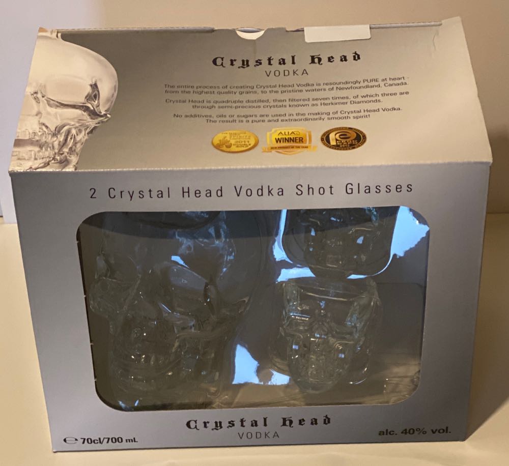 Crystal Head Vodka Gift With 2 Shot Glasses - Globefill Inc (700 mL) alcohol collectible [Barcode 627040411537] - Main Image 3