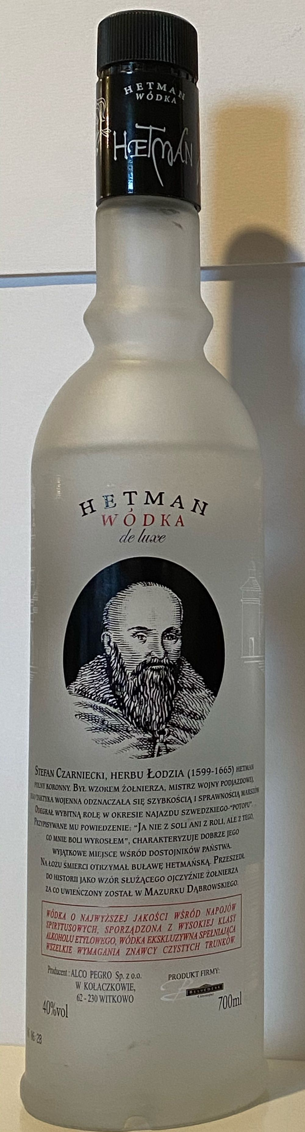 Hetman Wódka - Alco Pegro Sp. z.o.o. (700 mL) alcohol collectible [Barcode 5902738880112] - Main Image 2