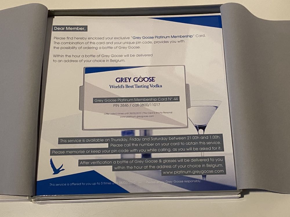 Grey Goose Platinum Membership Card - Grey Goose SAS alcohol collectible - Main Image 3