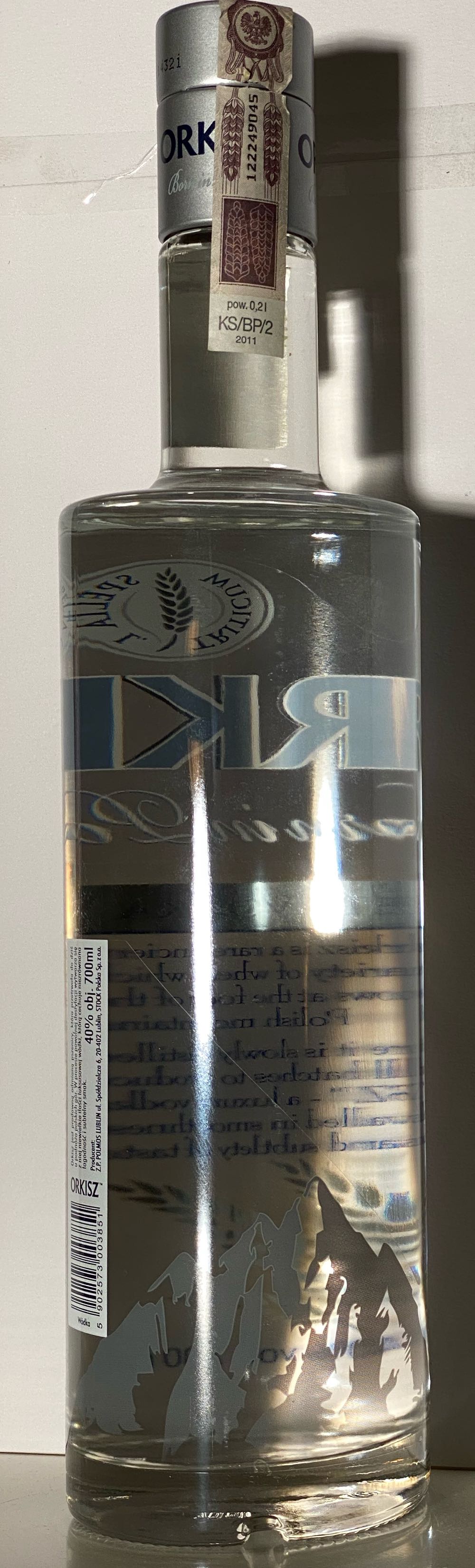 Orkisz Spelt Vodka 700ml 40% Poland - Polmos Lubin (700 mL) alcohol collectible [Barcode 5902573003851] - Main Image 2