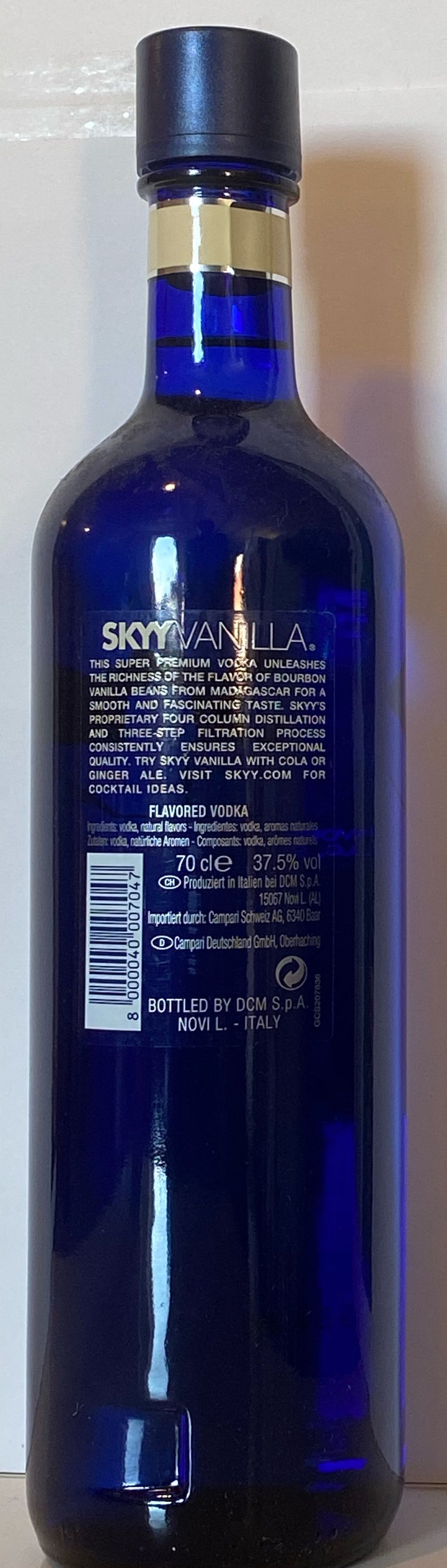 Skyy Vanilla Vodka - DCM S.p.A. (700 mL) alcohol collectible [Barcode 8000040007047] - Main Image 2