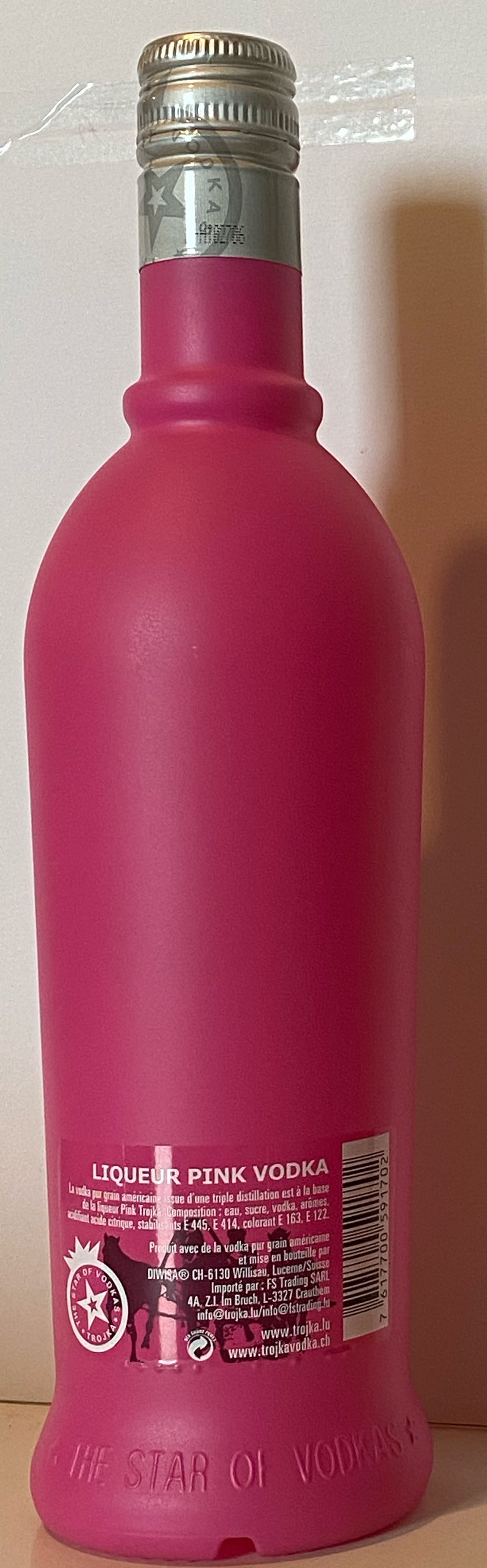 Trojka Pink Vodka - DIWISA Distillerie Willisau (50 mL) alcohol collectible [Barcode 7617700591702] - Main Image 2