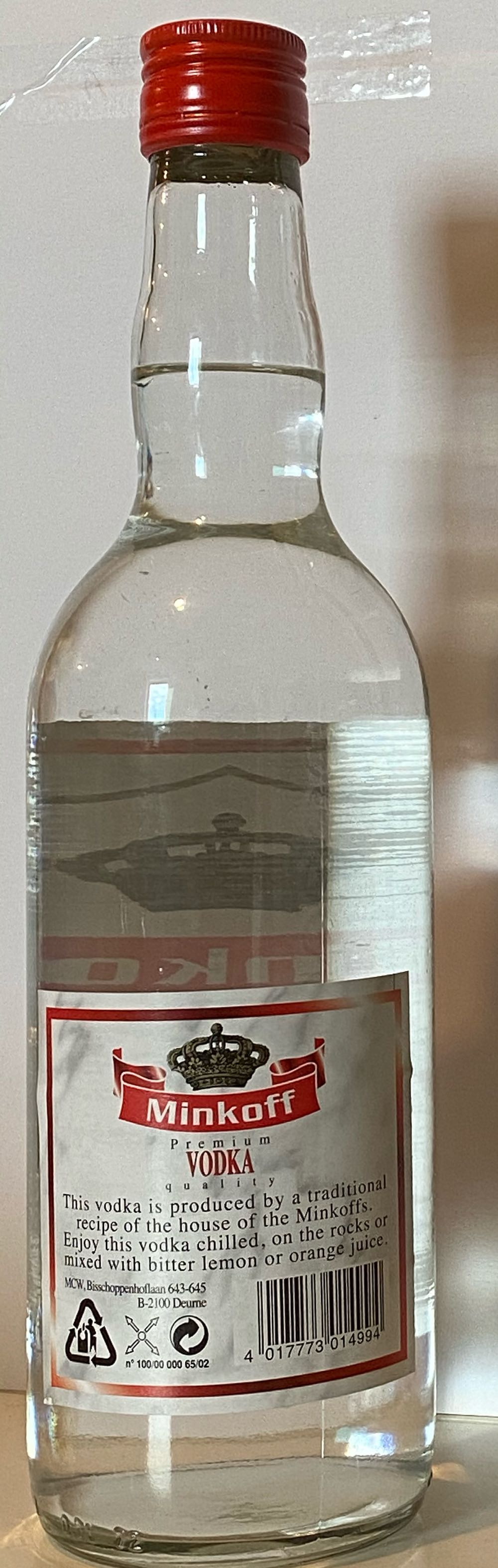 Minkoff Premium Vodka - MCW (700 mL) alcohol collectible [Barcode 4017773014994] - Main Image 2