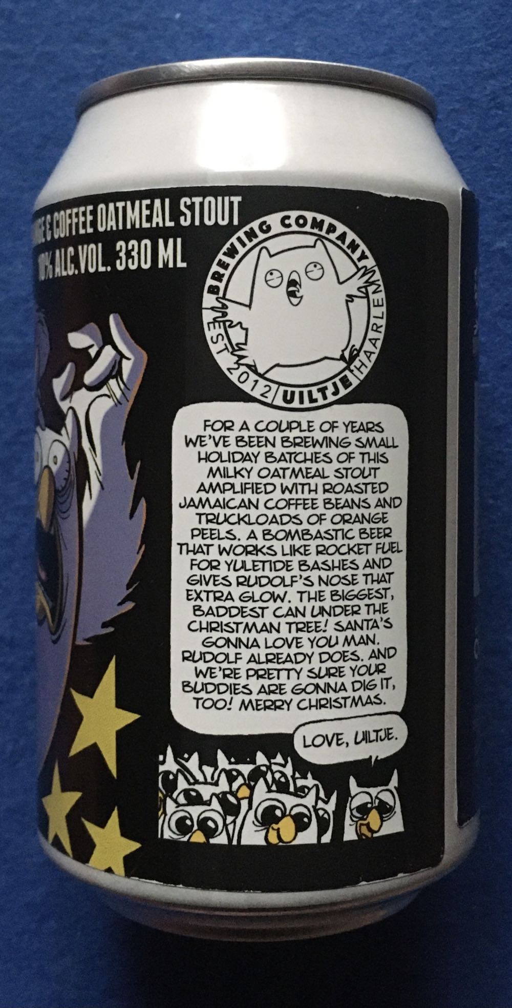 F*ck De Kerstboom Staat In De Fik!!! - Uiltje Brewing Company (330 mL) alcohol collectible [Barcode 8719325540444] - Main Image 3