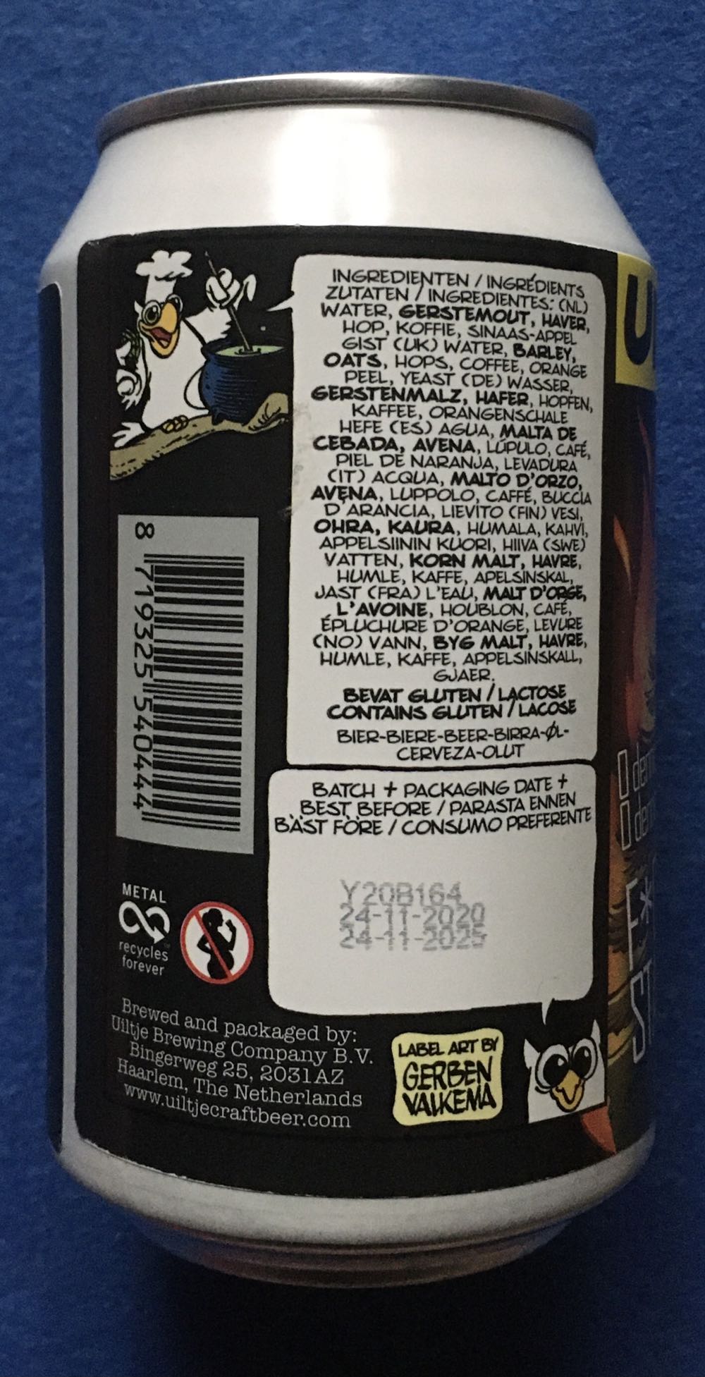 F*ck De Kerstboom Staat In De Fik!!! - Uiltje Brewing Company (330 mL) alcohol collectible [Barcode 8719325540444] - Main Image 4