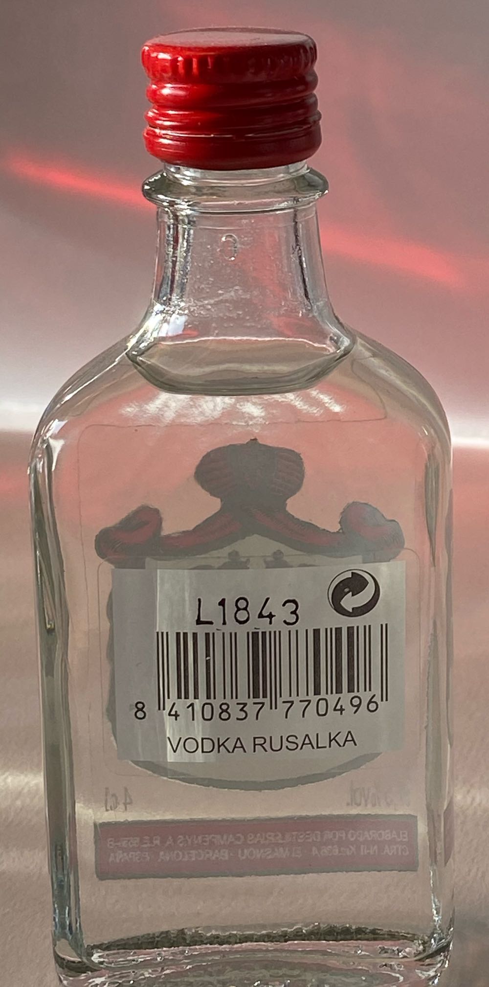 Rusalka Vodka 4cl - Destilerias Cameny S.A (40 mL) alcohol collectible [Barcode 8410837770496] - Main Image 2