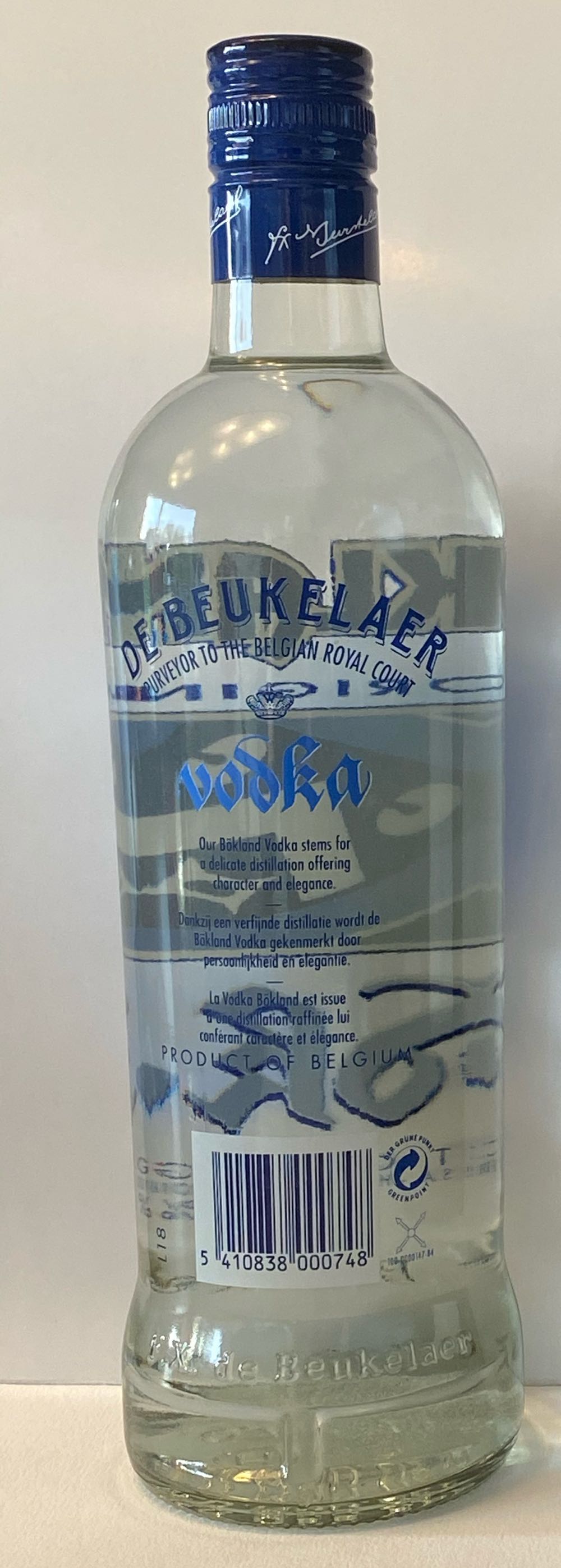 Bökland The Original Vodka - N.V. F.X. De Beukelaer S.A. (700 mL) alcohol collectible [Barcode 5410838000748] - Main Image 2