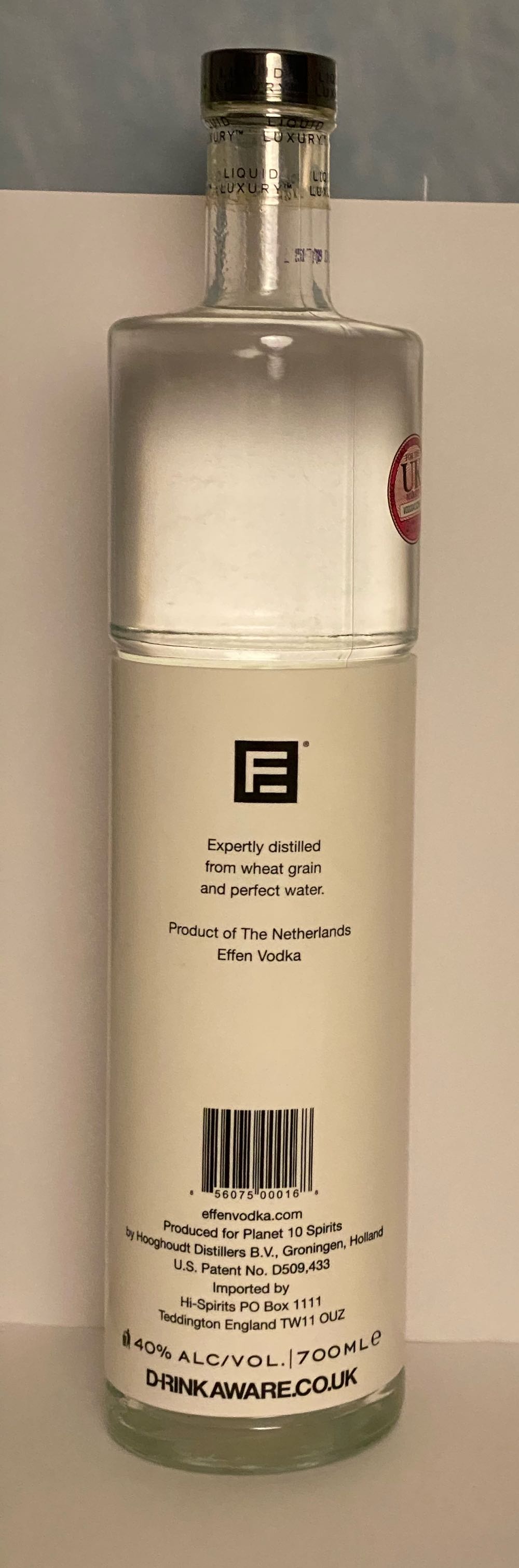 Effen Vodka - Hooghoudt Distillers (375 mL) alcohol collectible [Barcode 856075000168] - Main Image 3