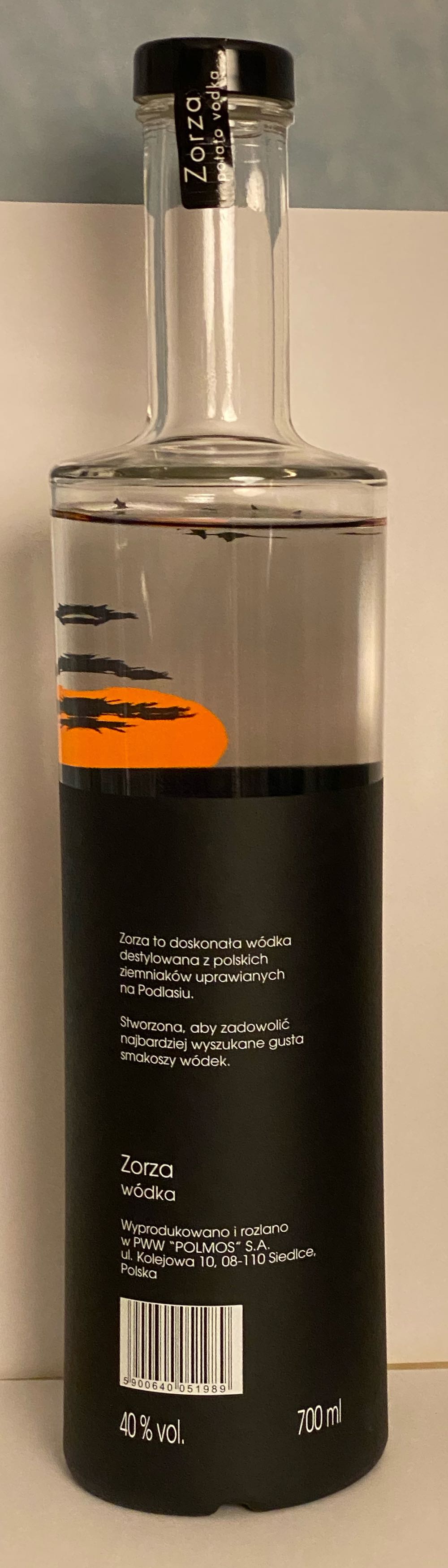 Zorza Potato Vodka - PWW Polmos SA (700 mL) alcohol collectible [Barcode 5900640051989] - Main Image 2