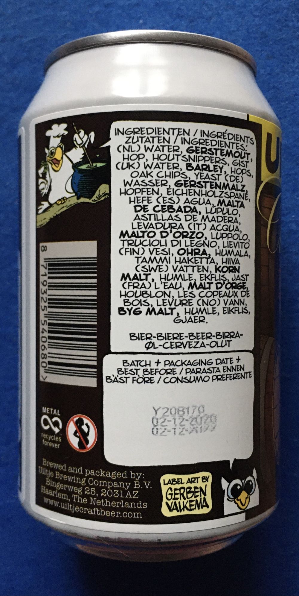 Cuvee Du Owl - Uiltje Brewing Company (330 mL) alcohol collectible [Barcode 8719325540680] - Main Image 4