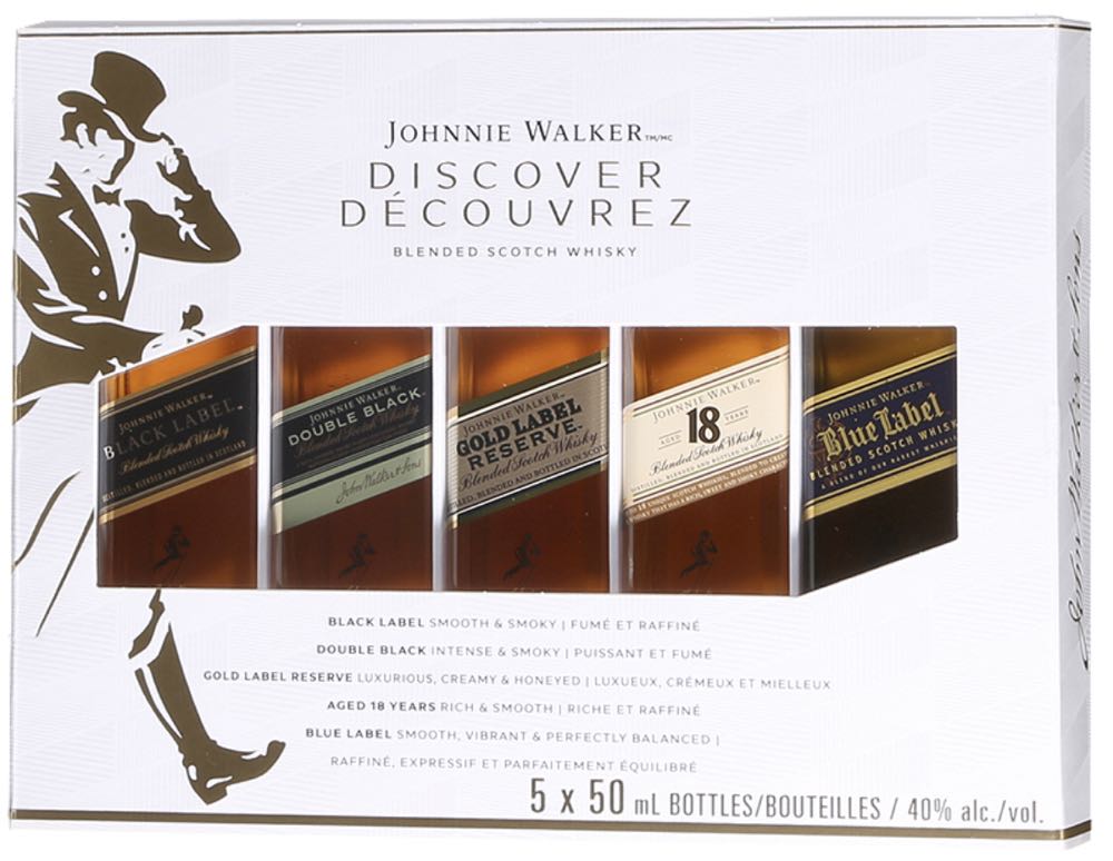 Johnnie Walker Explorer Tasting Pack (5x50mL) - Diageo Canada Inc. (250 mL) alcohol collectible [Barcode 088076183346] - Main Image 1