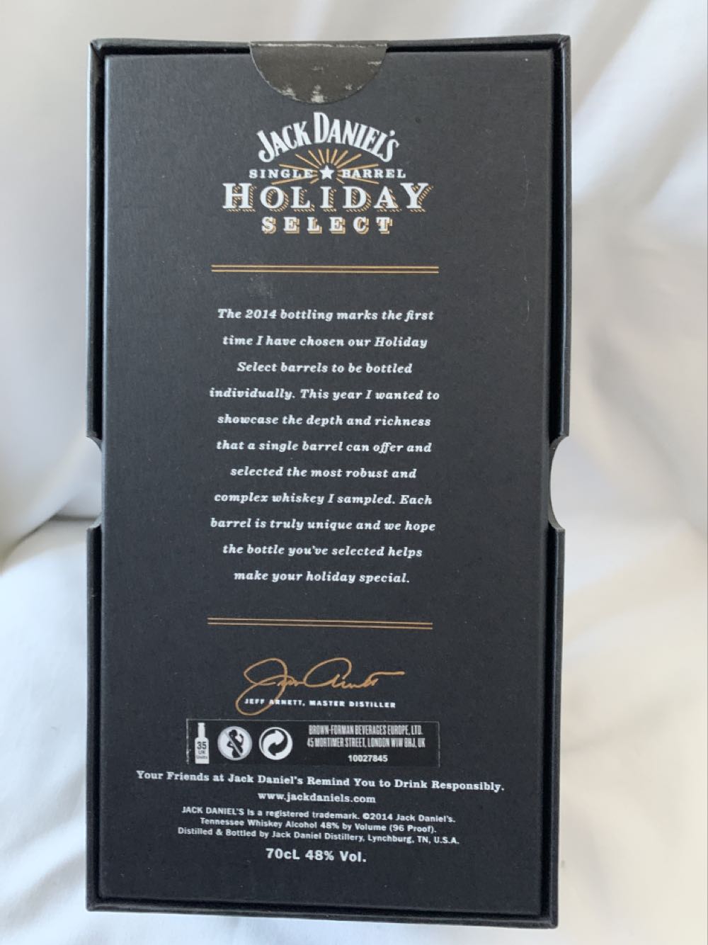 Single Barrel - Holiday Select 2014 - Jack Daniel’s (700 mL) alcohol collectible [Barcode 5099873004678] - Main Image 2