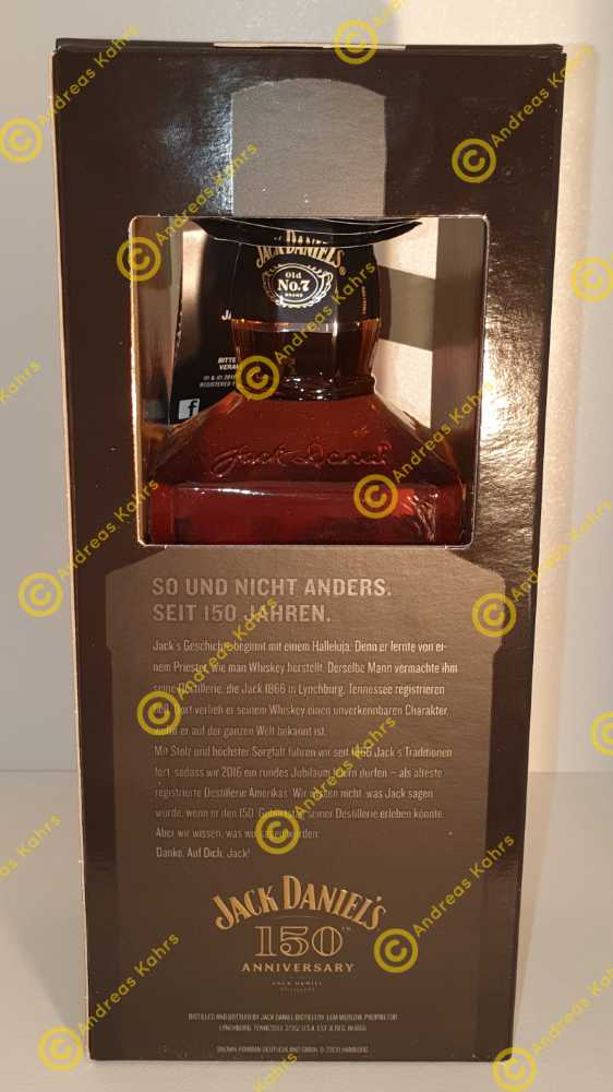 Jack Daniels150th Anniversary With Tag - Jack Daniel’s (700 mL) alcohol collectible [Barcode 5099873208748] - Main Image 2