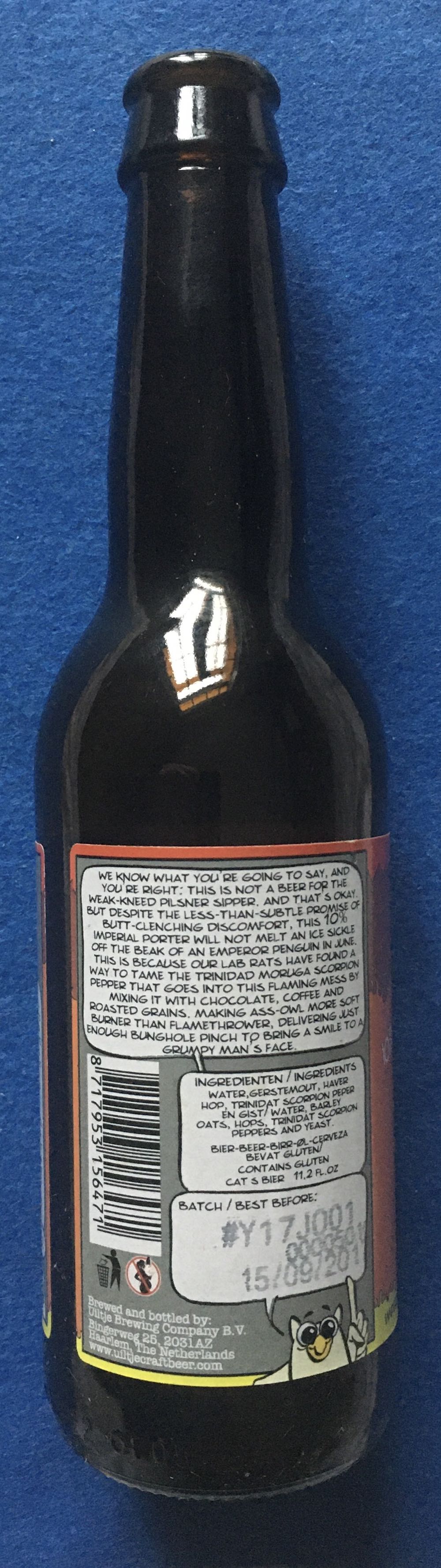 Flaming Ass Owl - Uiltje Brewing Company (330 mL) alcohol collectible [Barcode 8717953156471] - Main Image 4