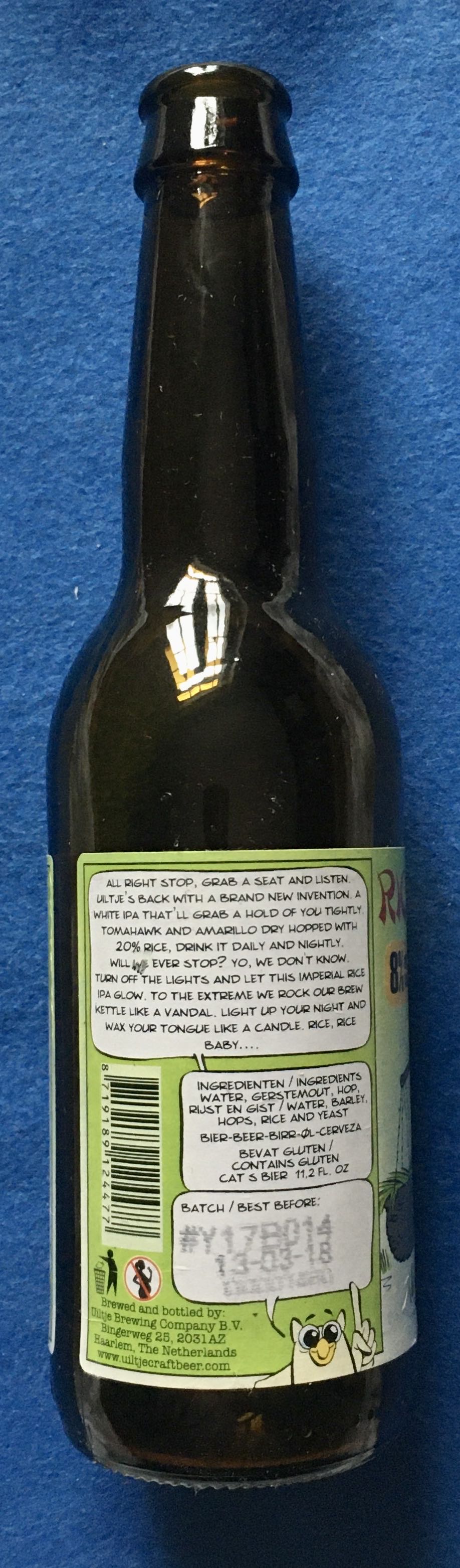 Rice, Rice Baby - Uiltje Brewing Company (330 mL) alcohol collectible [Barcode 8719189124477] - Main Image 4