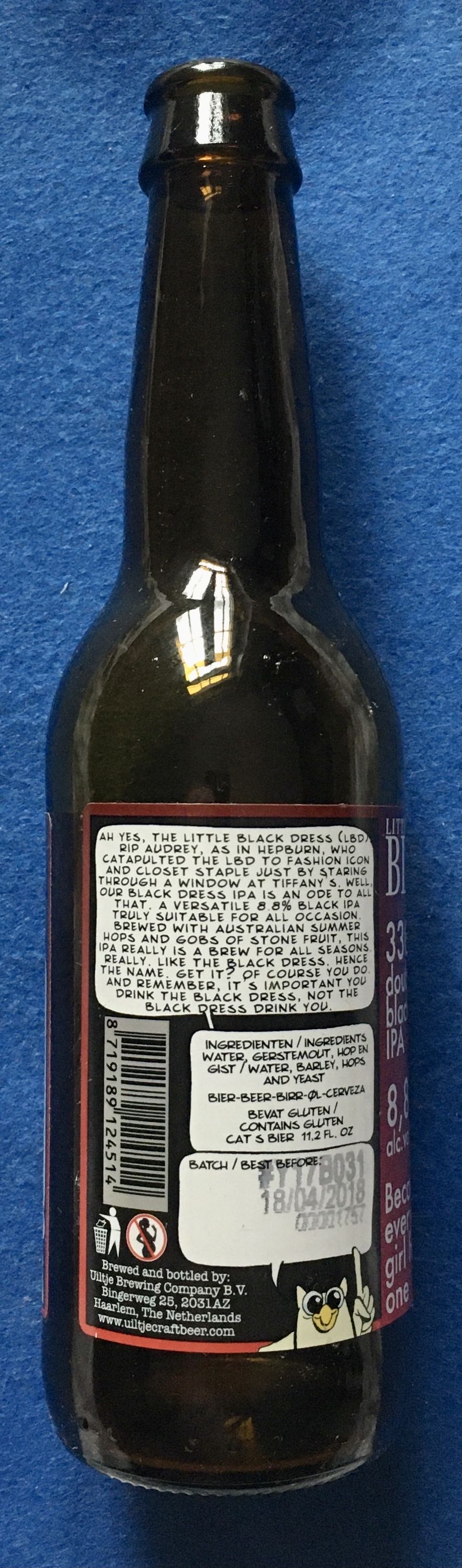 Little Black Dress - Uiltje Brewing Company (330 mL) alcohol collectible [Barcode 8719189124514] - Main Image 4