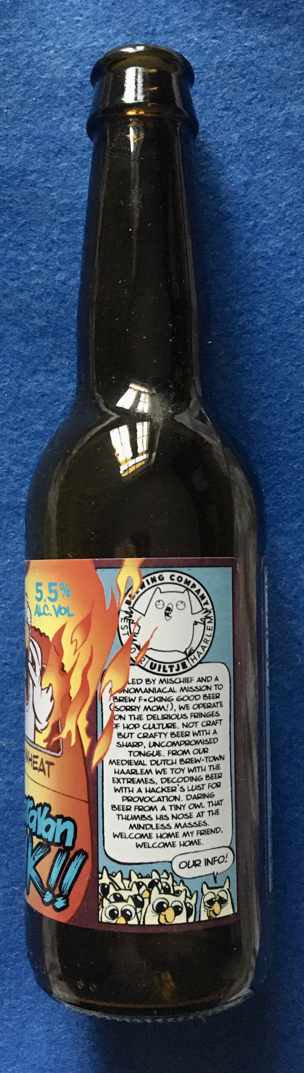 F*ck De Caravan Staat In De Fik!! - Uiltje Brewing Company (330 mL) alcohol collectible [Barcode 8719189124132] - Main Image 3