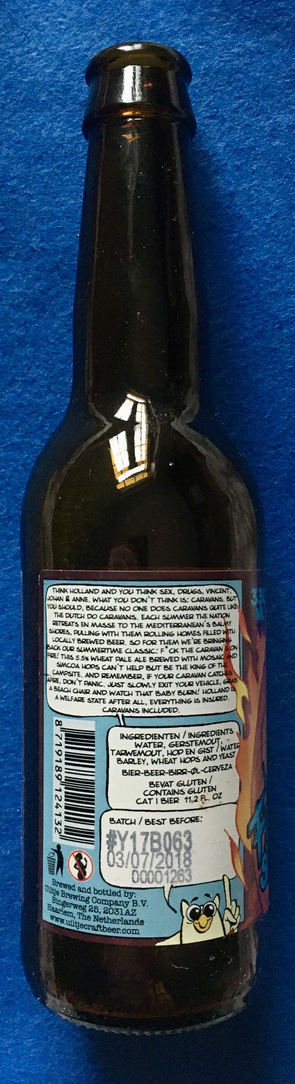 F*ck De Caravan Staat In De Fik!! - Uiltje Brewing Company (330 mL) alcohol collectible [Barcode 8719189124132] - Main Image 4
